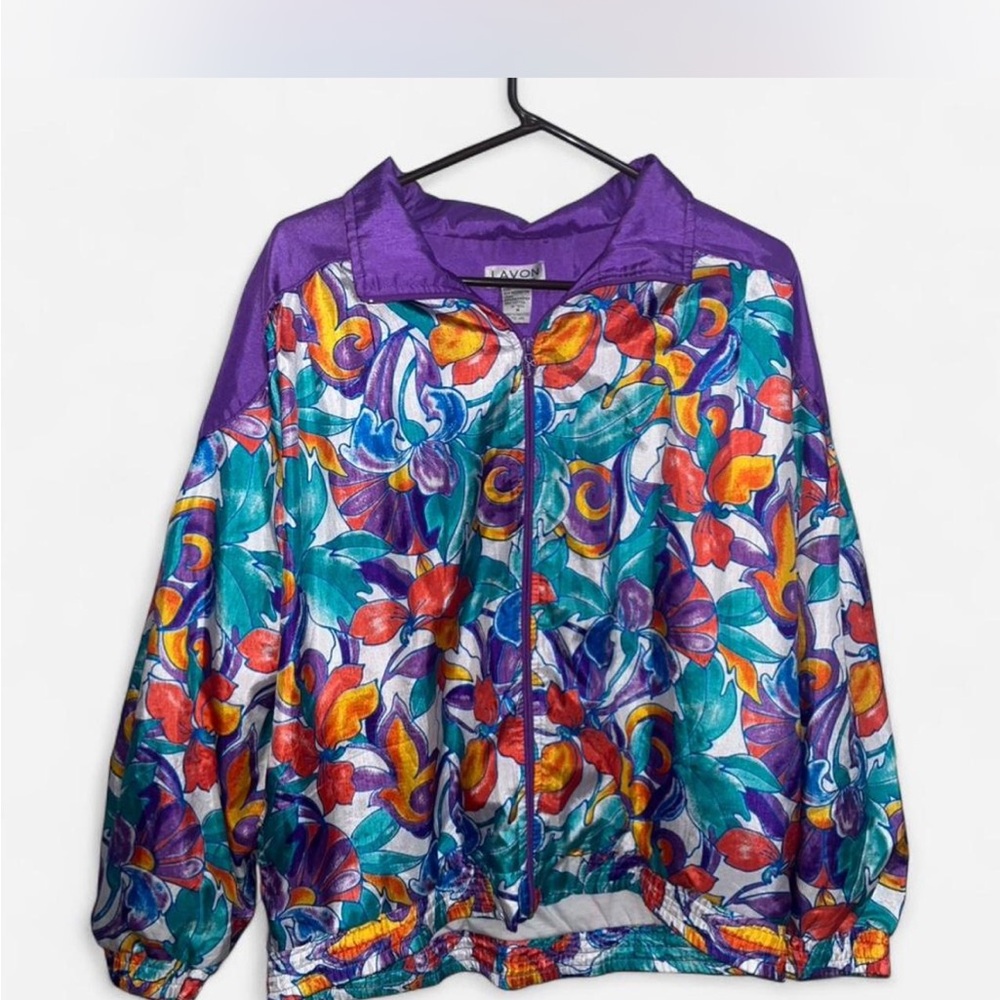 Vintage Lavon 80s Floral Windbreaker Size M